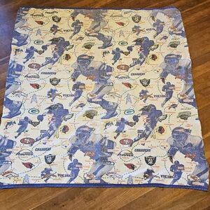 Vintage 1997 NFL  Road To Super Bowl Blanket All Over Print 86x74